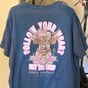 Simply Southern T-Shirt with Scottish Highland Cow